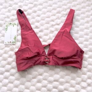 NWT Chelsey and Violet Elegant Burgundy Red Bikini Top